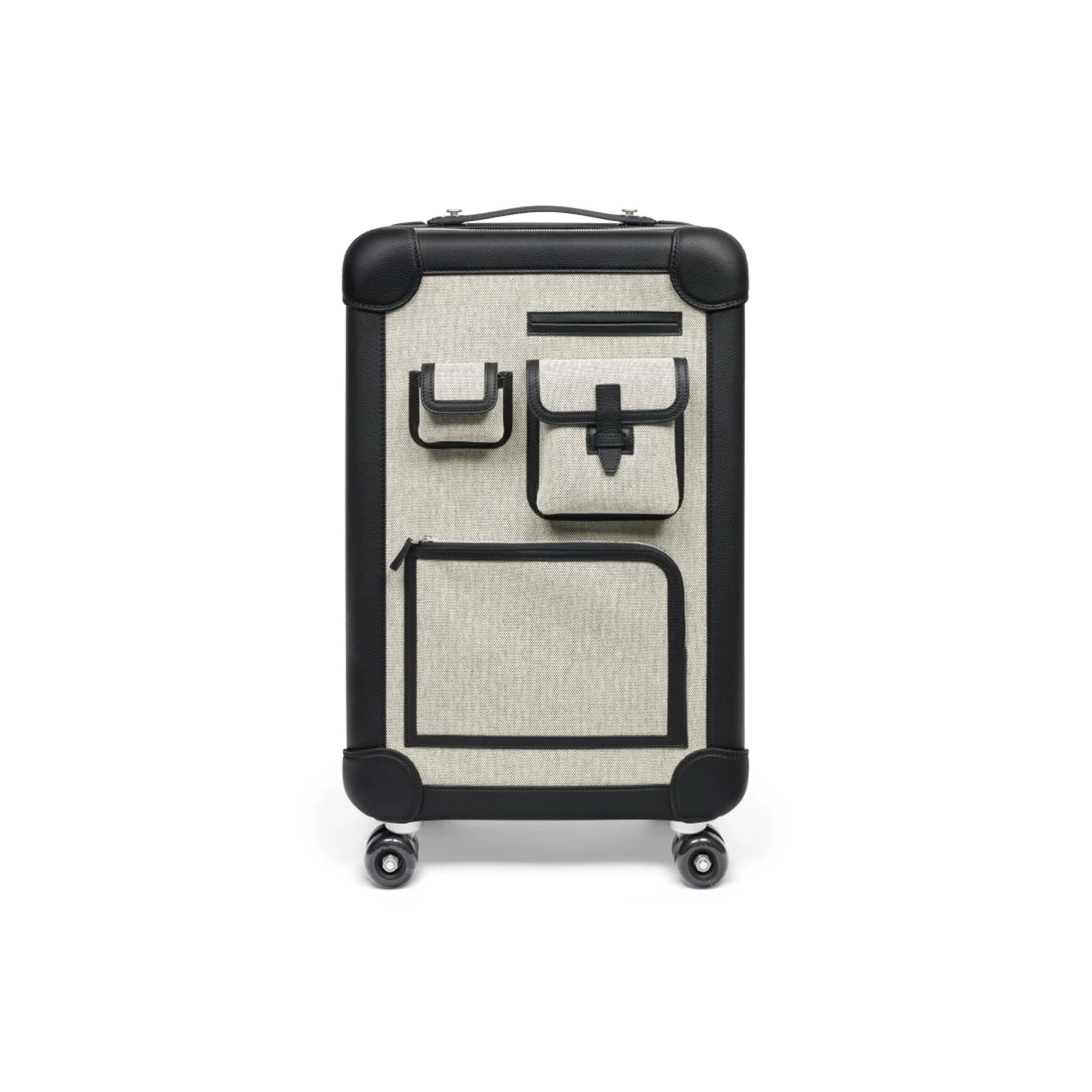 H**mes VALISE R.M.S CABINE CARGO TOILE NOIR SUITCASE H085764CM (55*33*20cm)